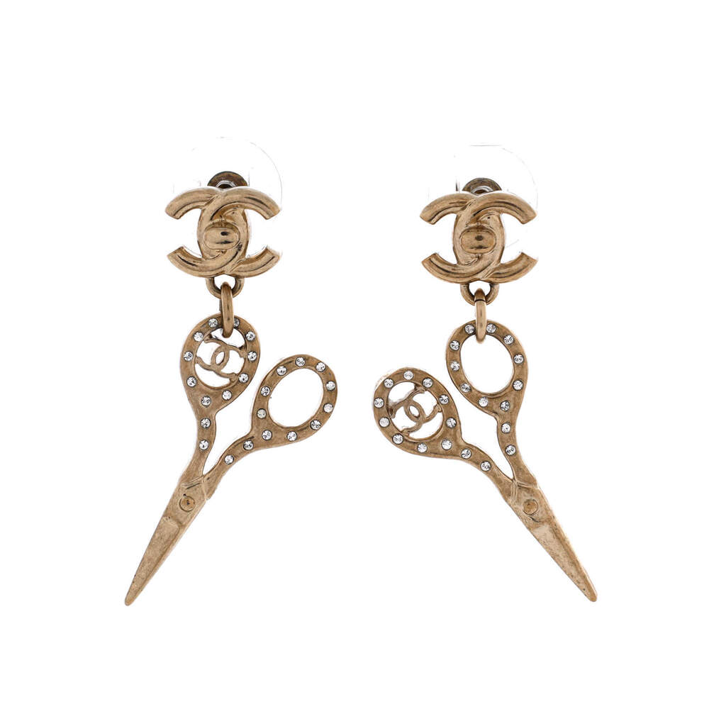 Chanel CC Scissor Dangle Earrings